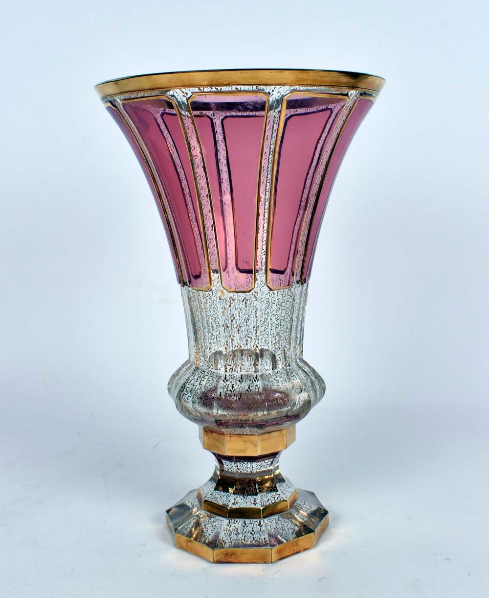 BOHEMIAN PARCEL GILT RUBY FLASHED