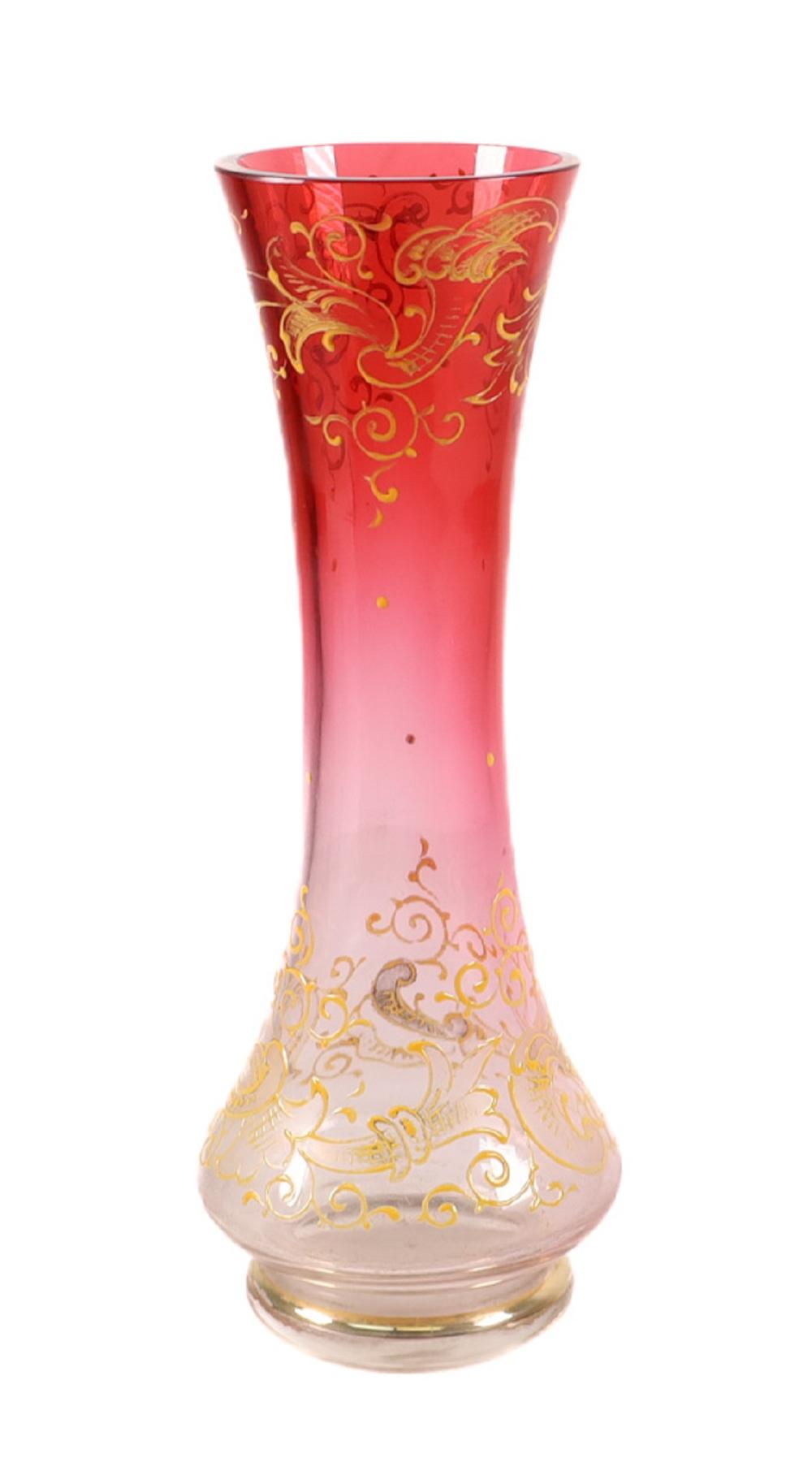 BOHEMIAN RUBINA & ENAMEL GLASS