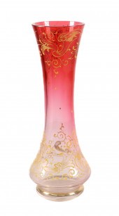 BOHEMIAN RUBINA & ENAMEL GLASS