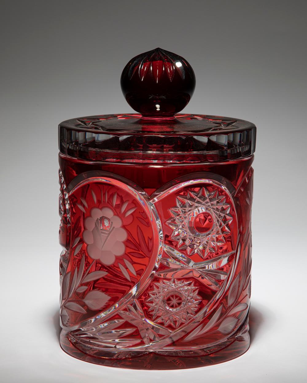 BOHEMIAN RUBY CUT-TO-CLEAR GLASS