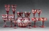 Bohemian ruby etched-to-clear