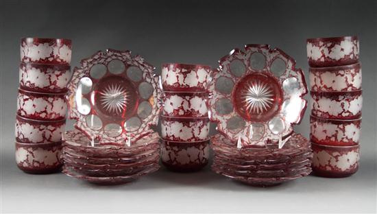 Bohemian ruby etched-to-clear
