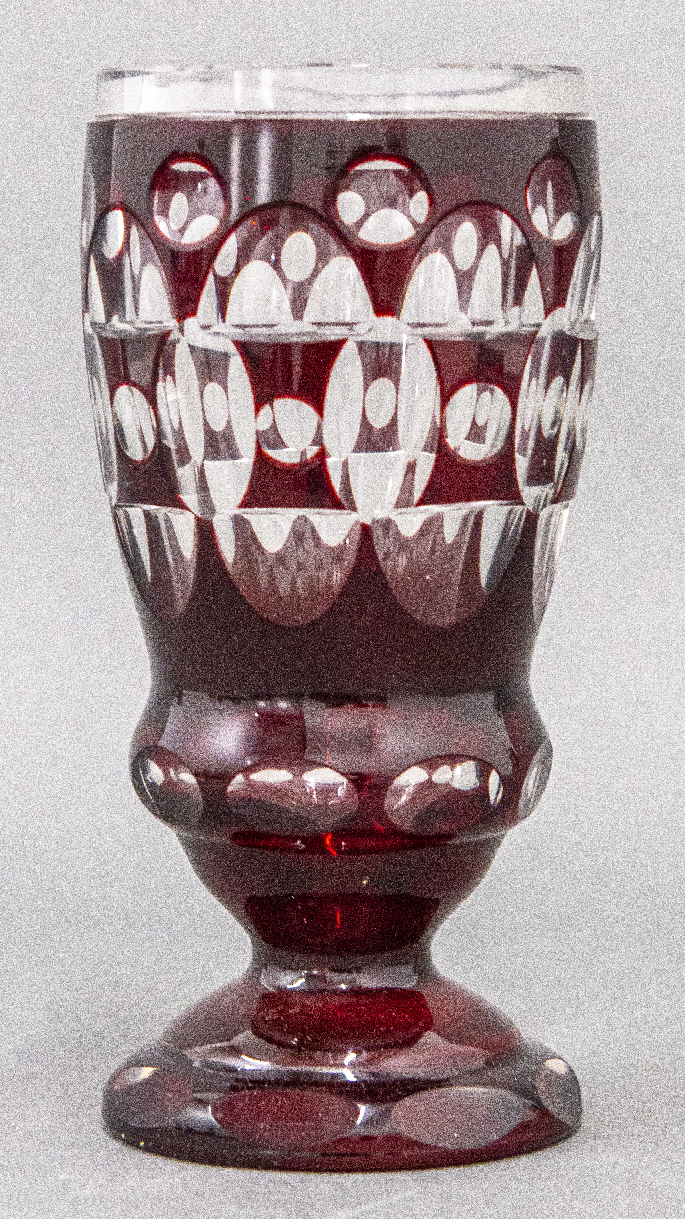 BOHEMIAN RUBY RED CUT CRYSTAL
