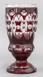 BOHEMIAN RUBY RED CUT CRYSTAL