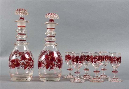 Bohemian ruby stained colorless
