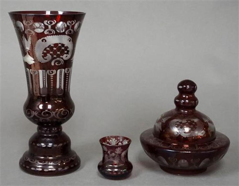 BOHEMIAN RUBY-TO-CLEAR CRYSTAL TALL