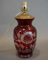 BOHEMIAN RUBY-TO-CLEAR ETCHED