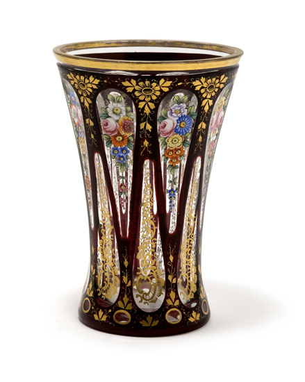 Bohemian Style Enameled Overlay
