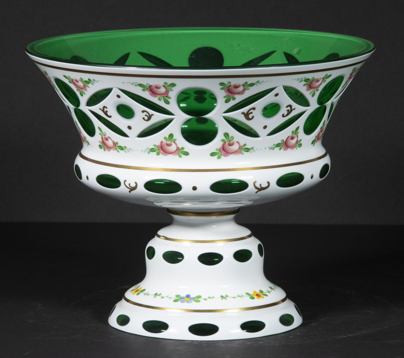 BOHEMIAN WHITE CASED GLASS