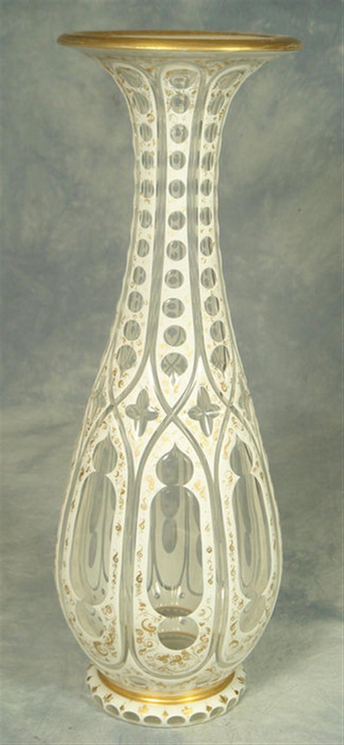 Bohemian white cut to clear cased