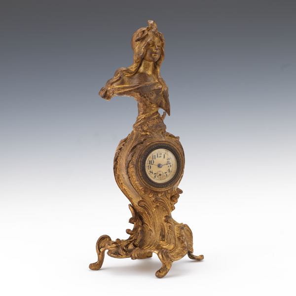 "BOHéMIENNE" GILT BRASS CLOCK,