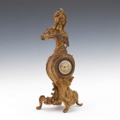 "BOHéMIENNE" GILT BRASS CLOCK,