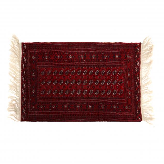 BOKHARA AREA RUG Scarlet field with