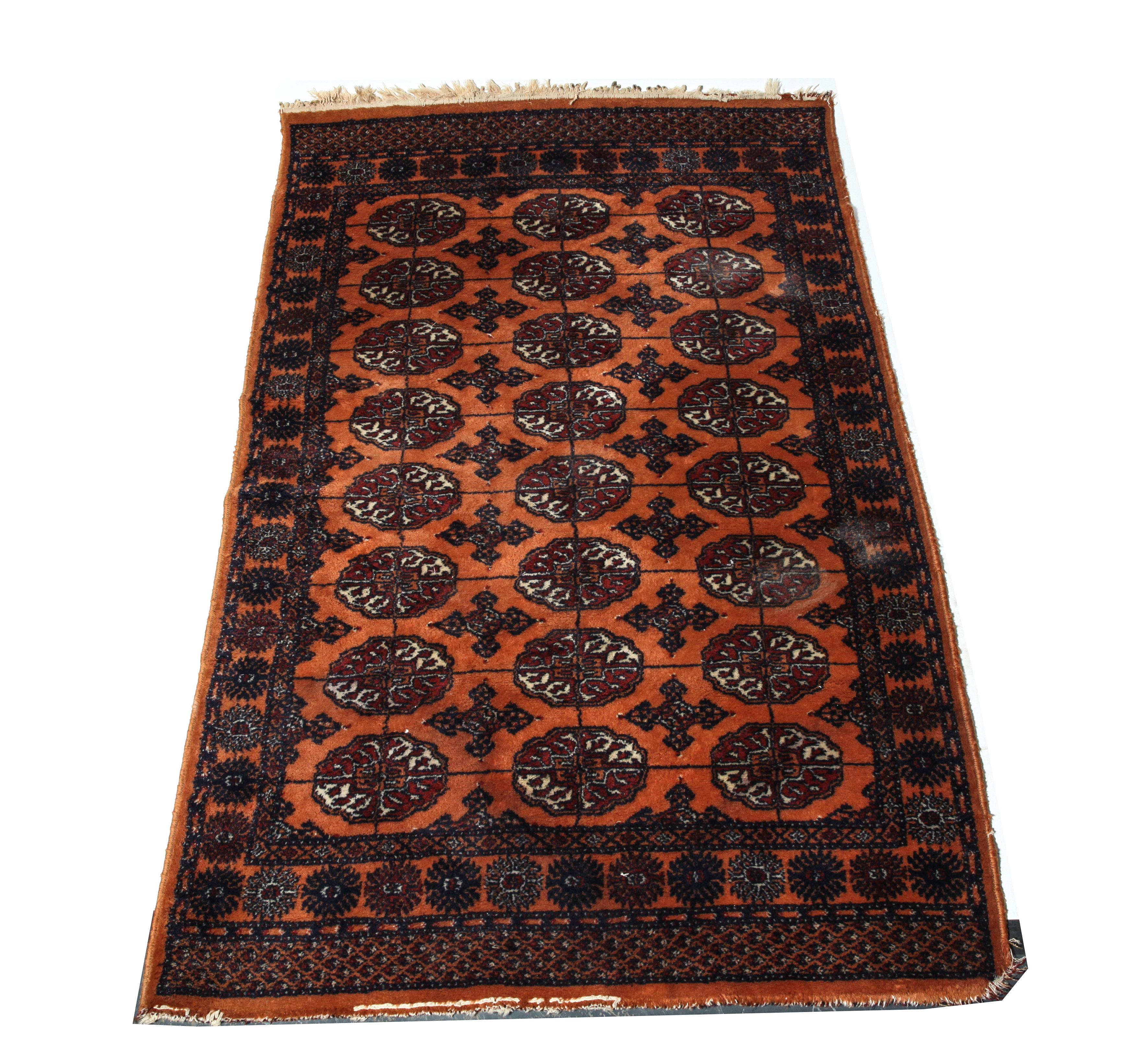 BOKHARA ORANGE RUG 6' 1" X 3' 11"
