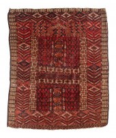BOKHARA PRAYER RUG: 3’6” X 4’4