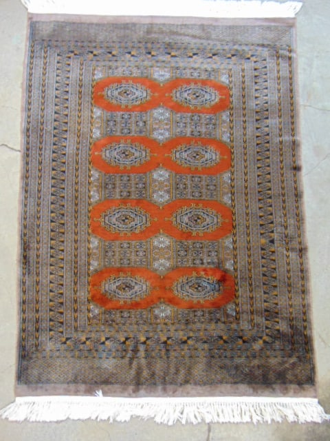 BOKHARA SCATTER RUG, WOOL & SILK,