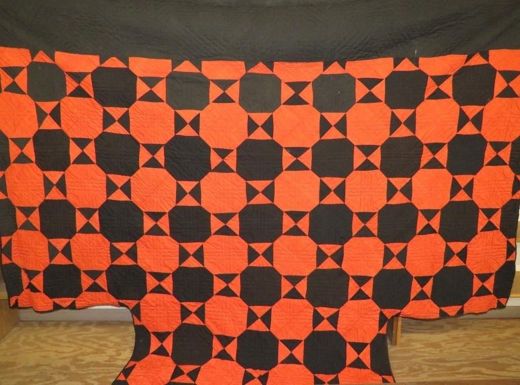 BOLD ORANGE & BLACK PIECEWORK BLOCK