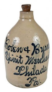 BOLEN & BYRNE STONEWARE JUG19t
