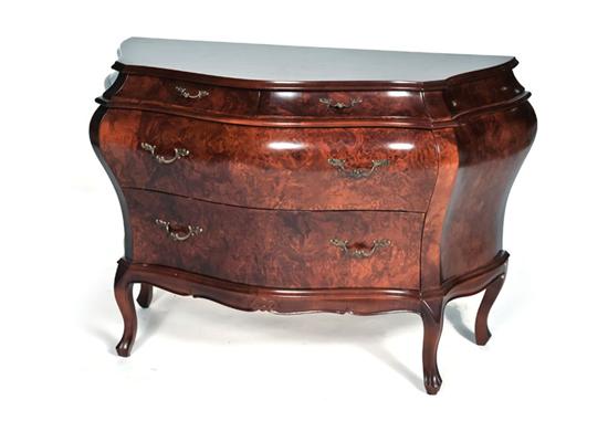 BOMBE STYLE CHEST. Burlwood