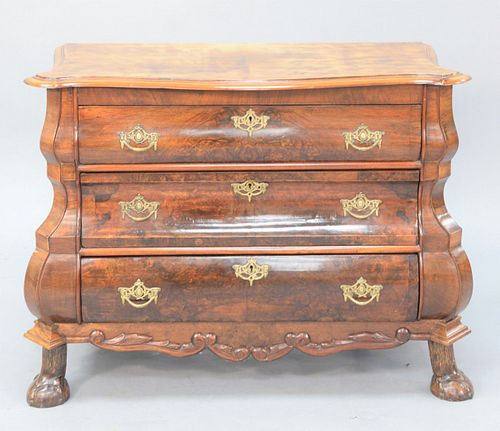 BOMBE-STYLE THREE DRAWER CHEST, HT.