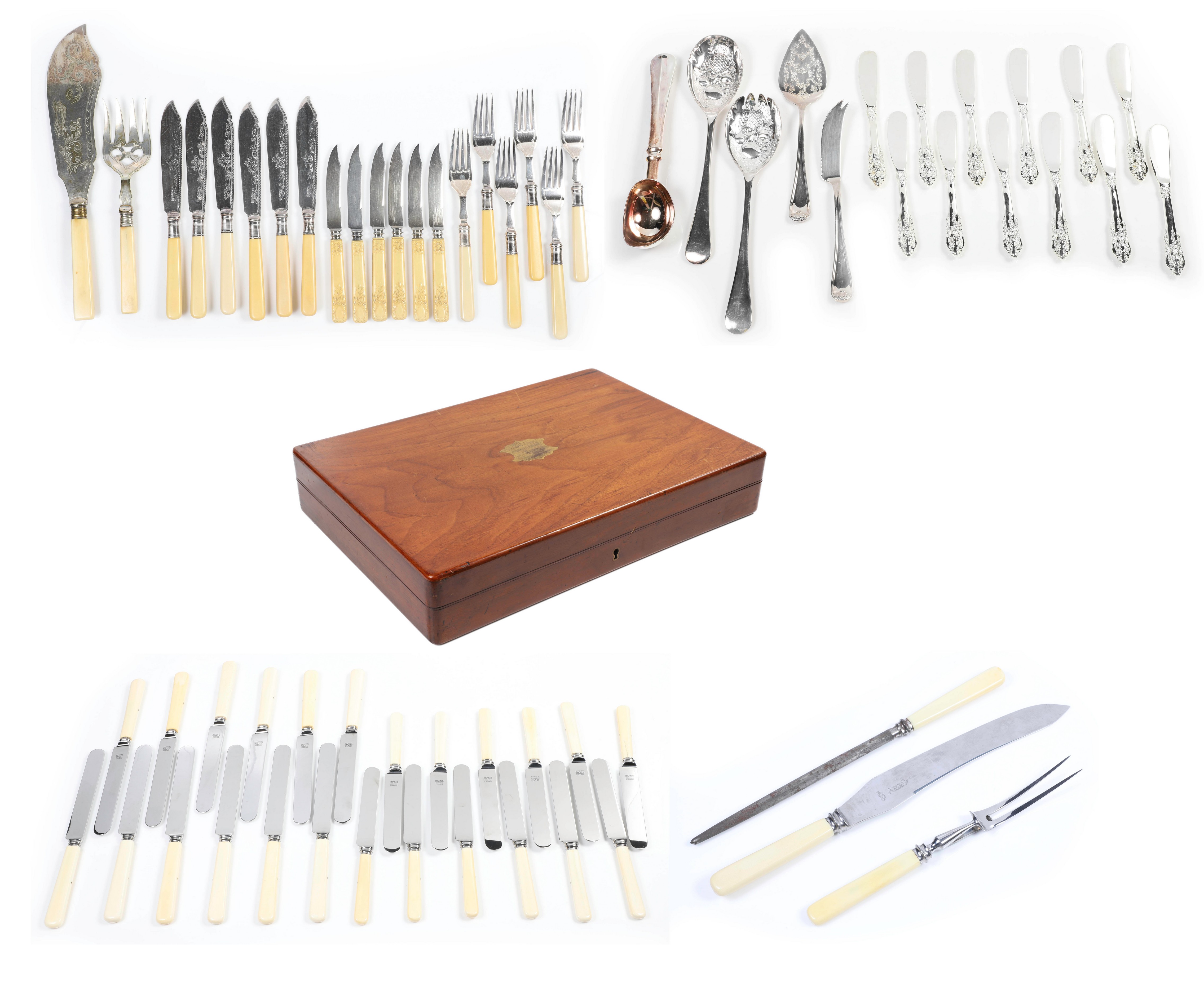 Bone and celluloid handled flatware