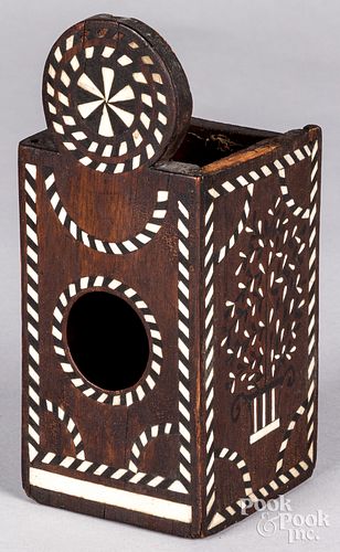 BONE AND EBONY INLAID WATCH
