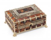 BONE AND SHELL SEWING BOX 19TH