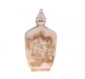 BONE CARVED AND ETCHED FIGURAL