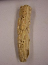 Bone carved totem  10'' h.  fr