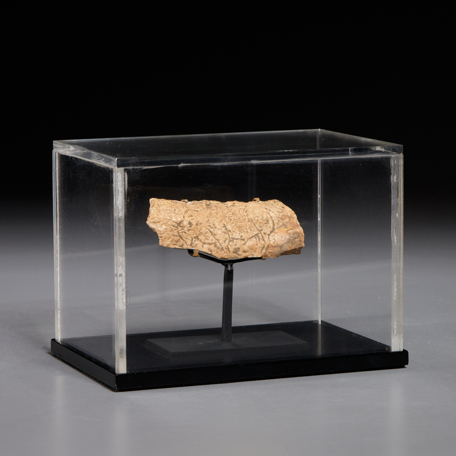 BONE FRAGMENT WITH BISON ENGRAVING,