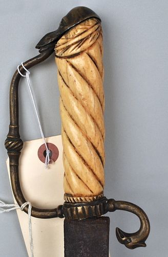BONE HANDLED SWORD/FIGURAL HEAD