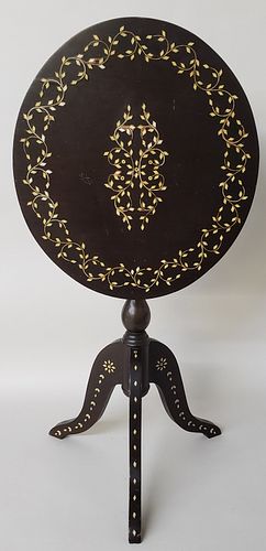 BONE INLAID MAHOGANY TRIPOD TILT