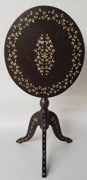 BONE INLAID MAHOGANY TRIPOD TI