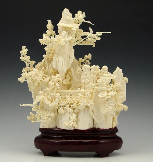 BONE LANDSCAPE CARVING WITH