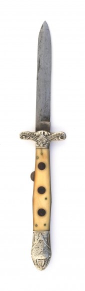 BONE, MAHOGANY AND SILVER FOLD
