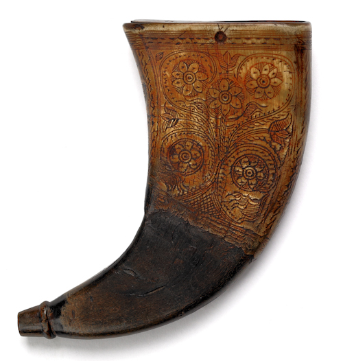 Bone powder horn early 19th c. with