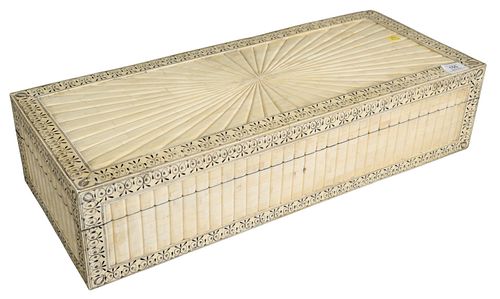 BONE VENEERED LIFT TOP CHEST OR BOX