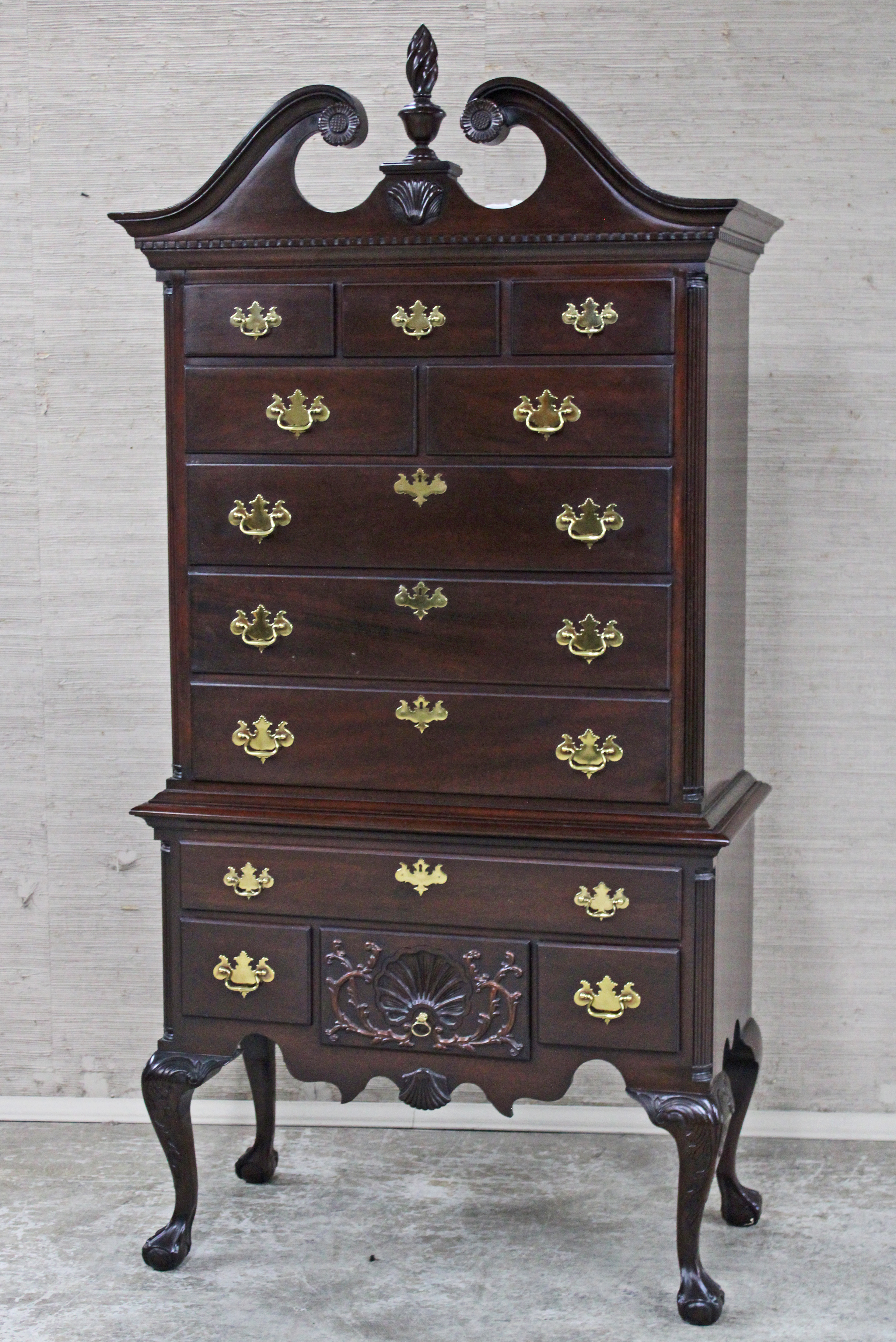BONNET TOP MAHOGANY HIGHBOY BY