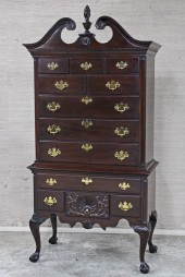 BONNET TOP MAHOGANY HIGHBOY BY