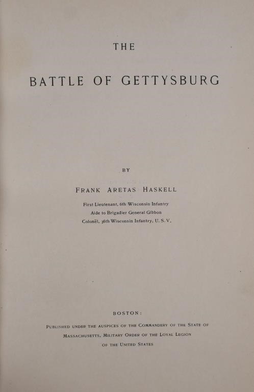 BOOK: BATTLE OF GETTYSBURG,
