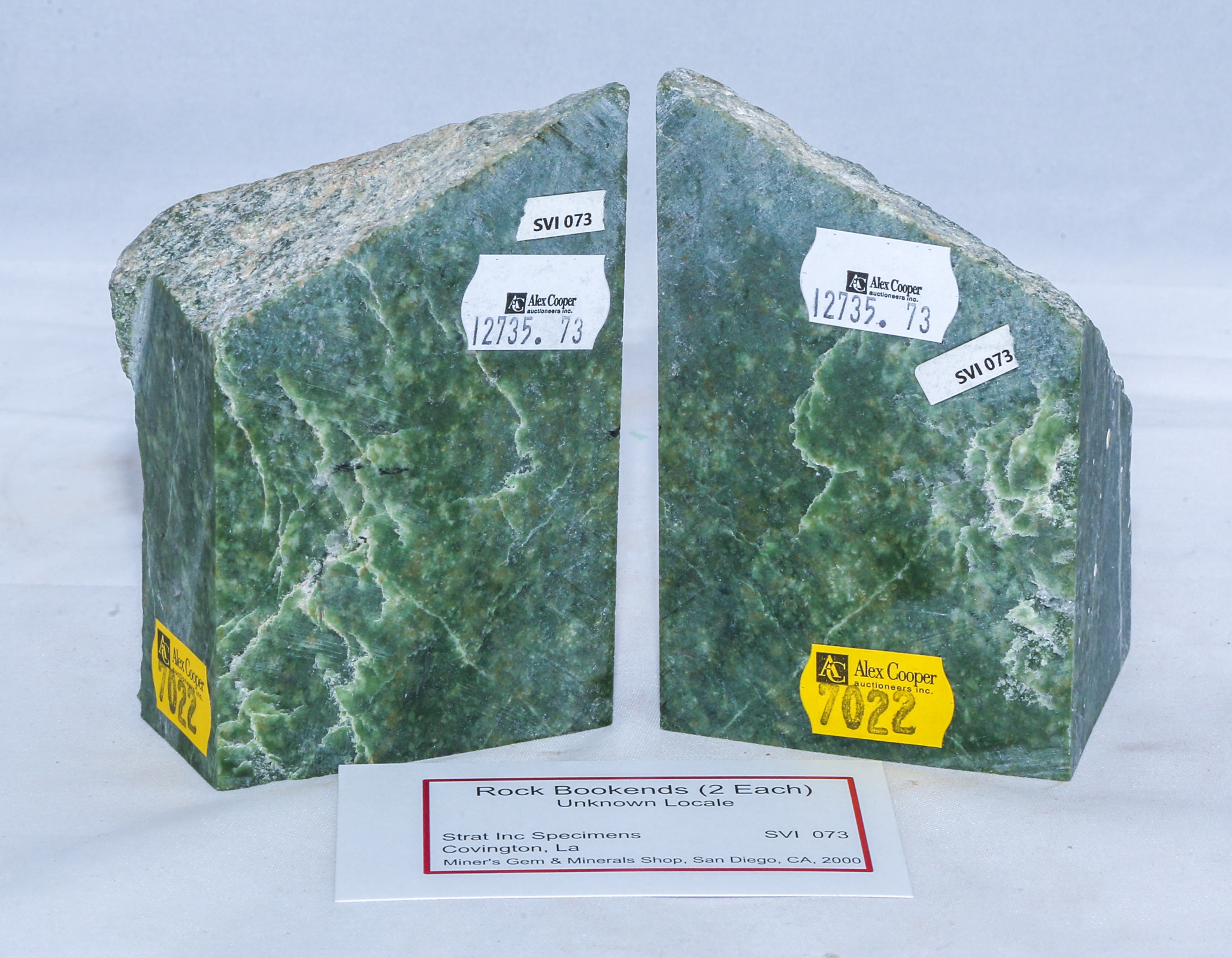 BOOK-MATCHED PAIR OF NEPHRITE