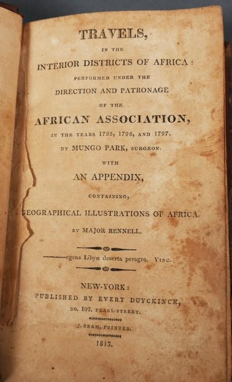 BOOK: TRAVELS IN AFRICA, 1813Everet