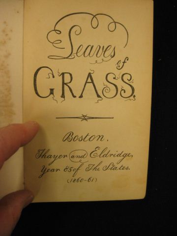 Book Walt Whitman ''Leaves of