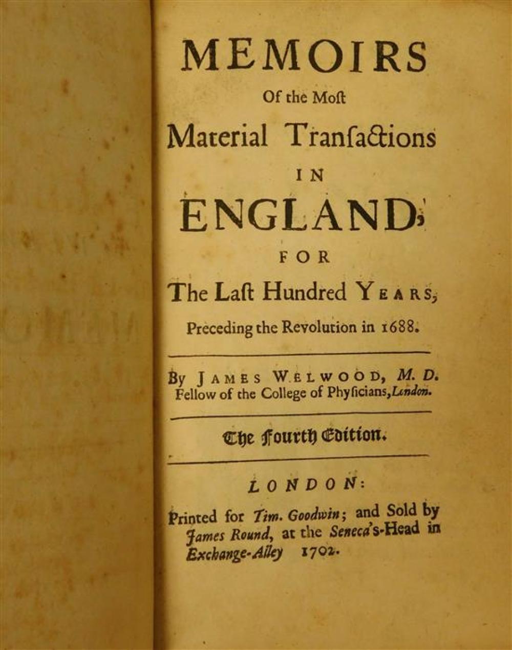BOOK: WELLWOOD, JAMES, "MEMOIRS