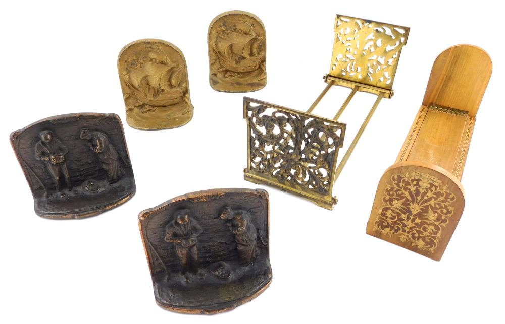 BOOKENDS, 20TH C., INCLUDING GILT