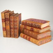 BOOKS: (8) VOLS 19TH C., LEATH