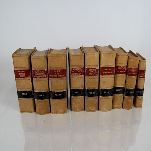 BOOKS: LOT OF 9 LAW BOOKS, 18TH &