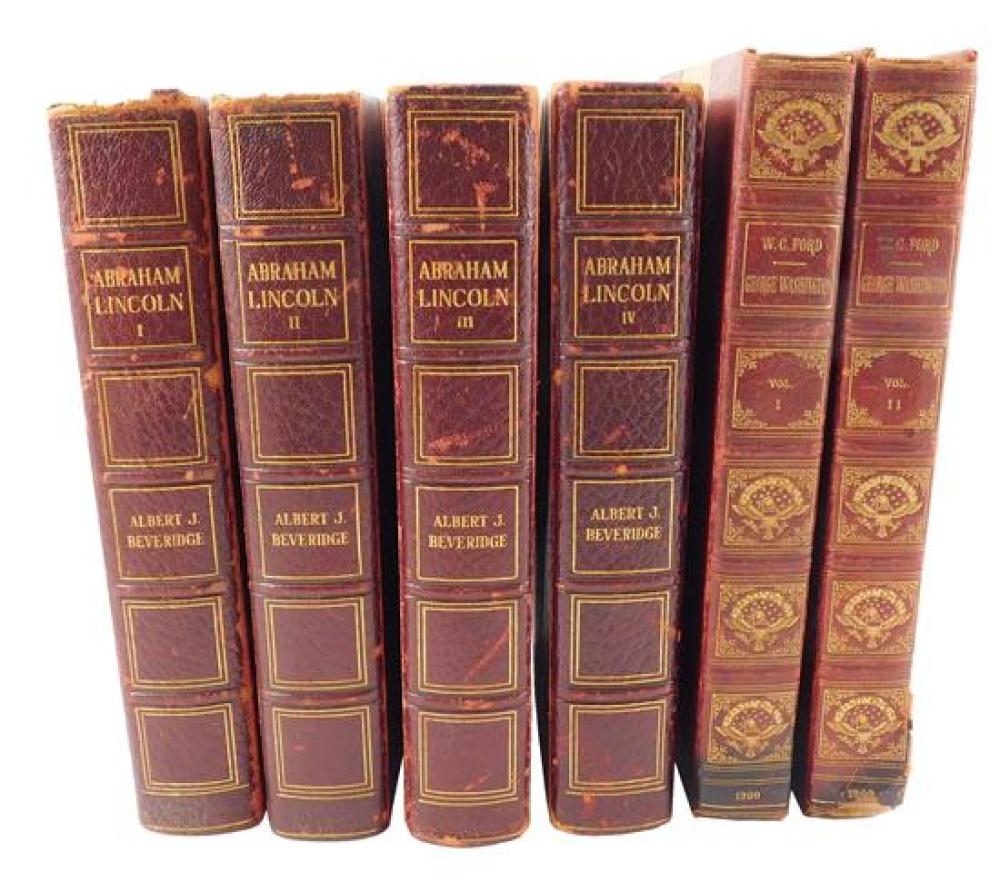 BOOKS: SIX LEATHERBOUND BOOKS,