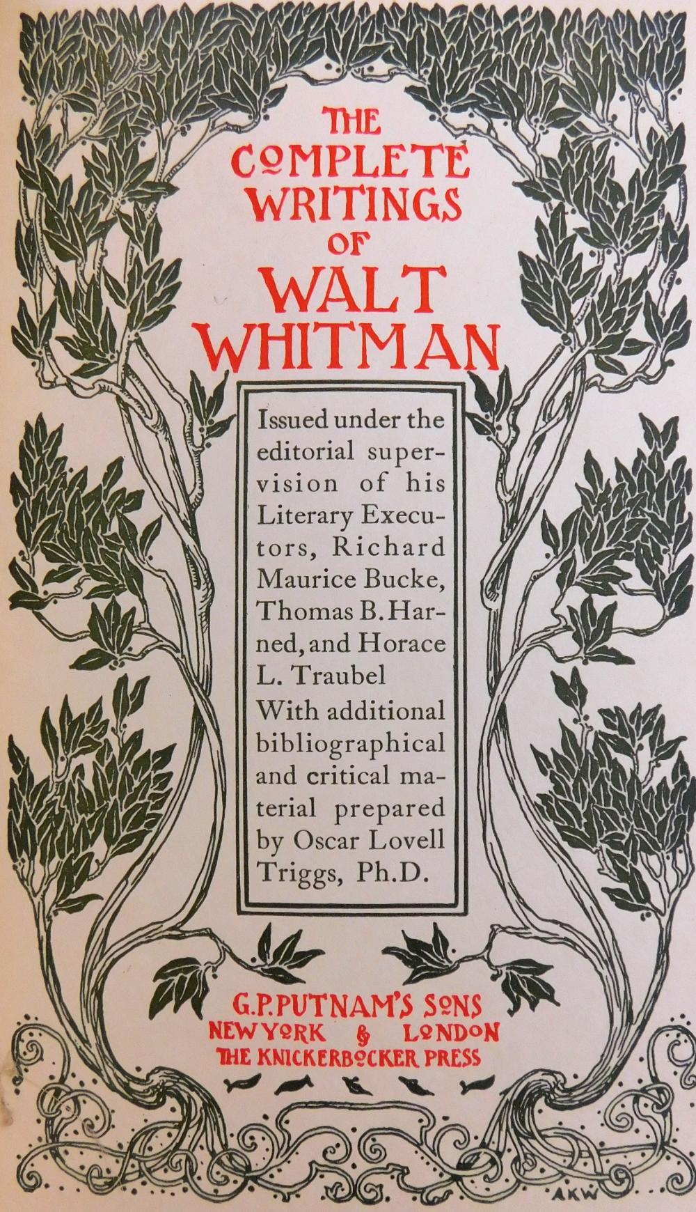 BOOKS: WHITMAN, WALT - COMPLETE