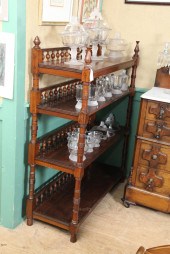BOOKSHELF. Four tiered walnut